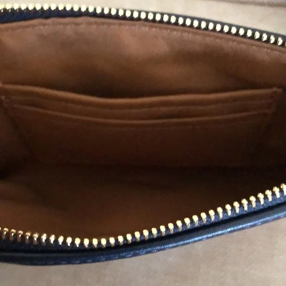 Large corner COACH Zip Wristlet in signature Jacquard Stripe- New Bags